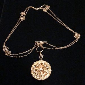 Large Lace Twist Moodology  Locket, Chain & disc